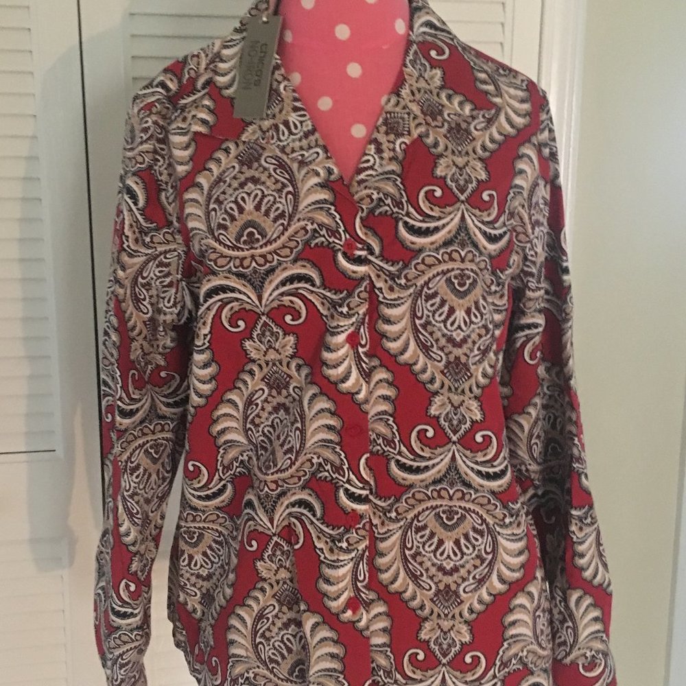 Chico's Paisley Red Blouse NWT